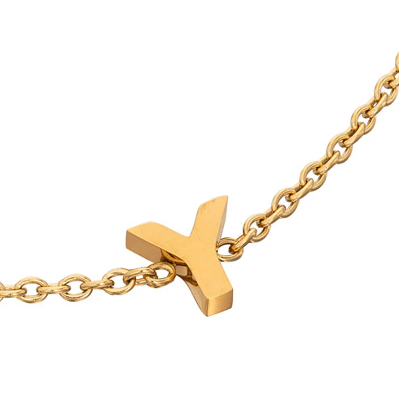 Birthstone & Made Mine Letter Bracelet (Gold) - Image 8