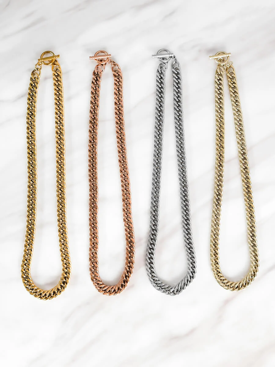 Curb Chain Necklace (Rose Gold) - Image 9