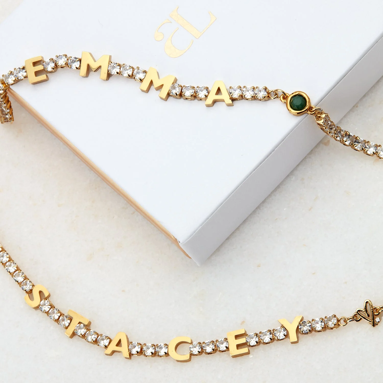 Custom Name Tennis Bracelet (Gold) - Image 7