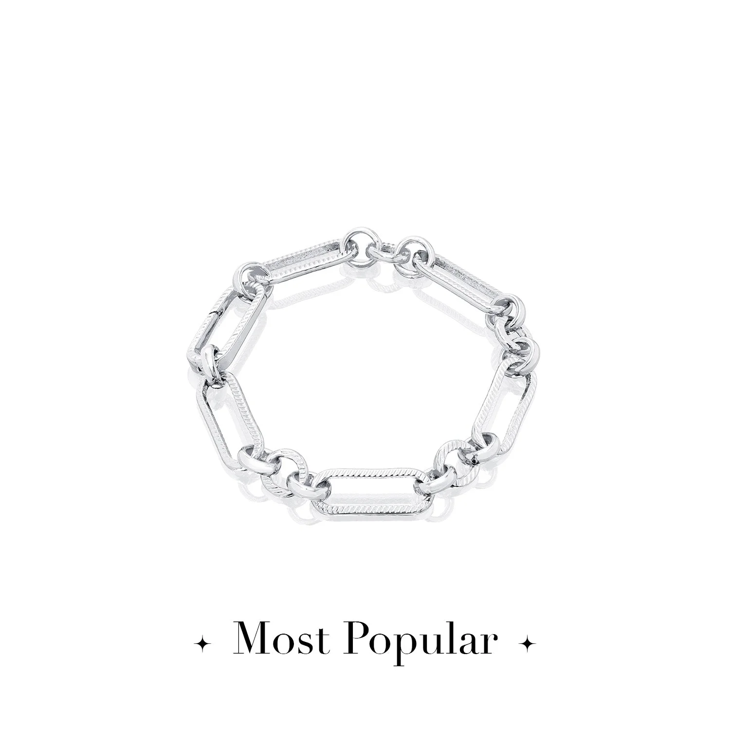 Figaro Chain Bracelet (Silver) - Image 6