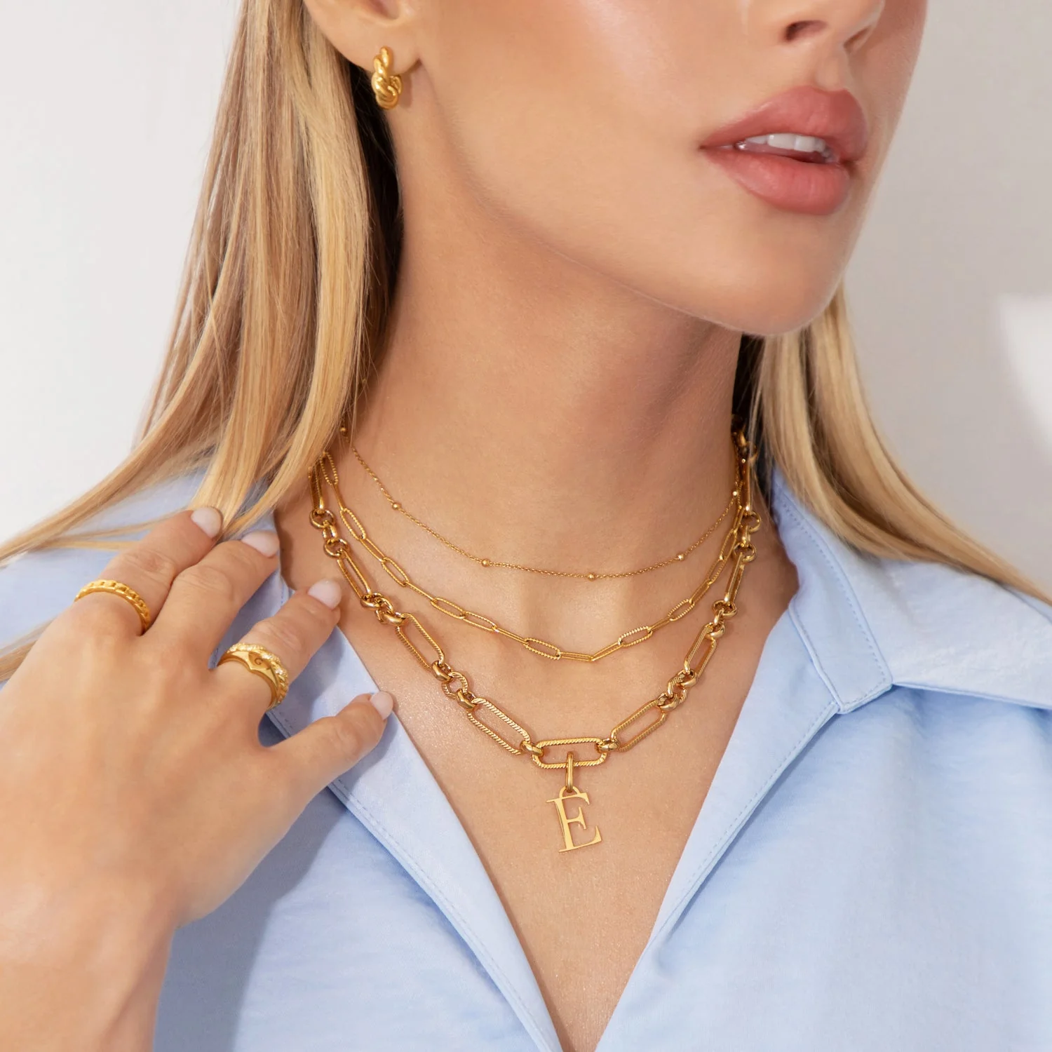 Figaro Chain Necklace (Gold) - Image 4