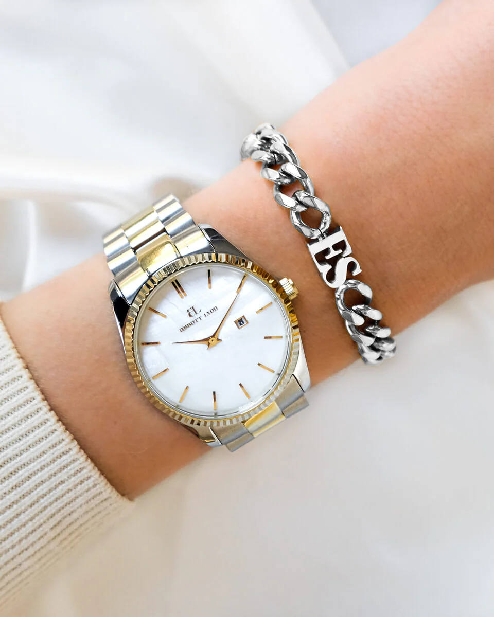 Initial Curb Bracelet (Silver) - Image 3