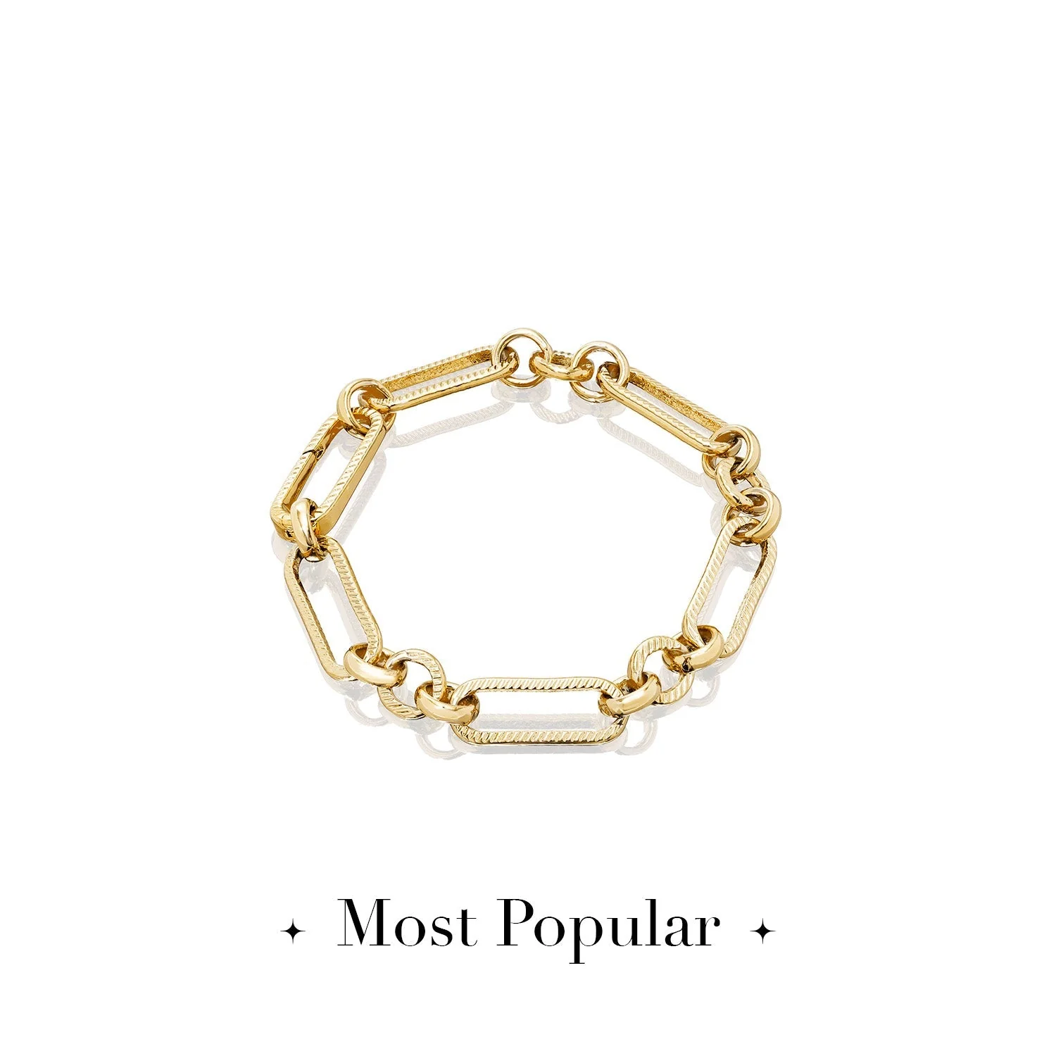 Letter & Birthstone Figaro Chain Bracelet (Gold) - Image 12