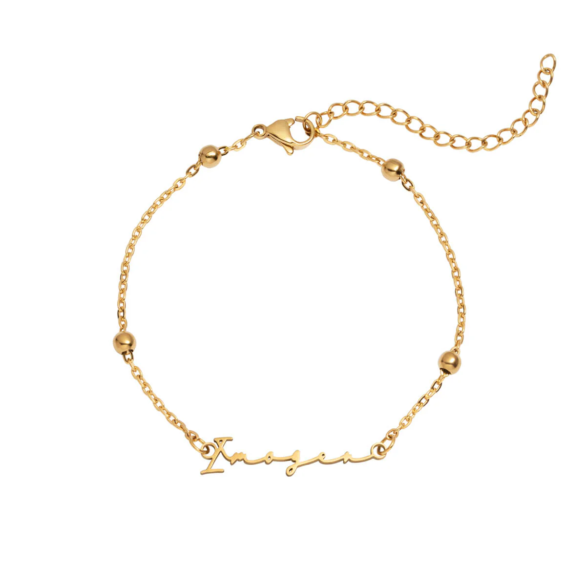 Mini Signature Name Bracelet (Gold) - Image 8
