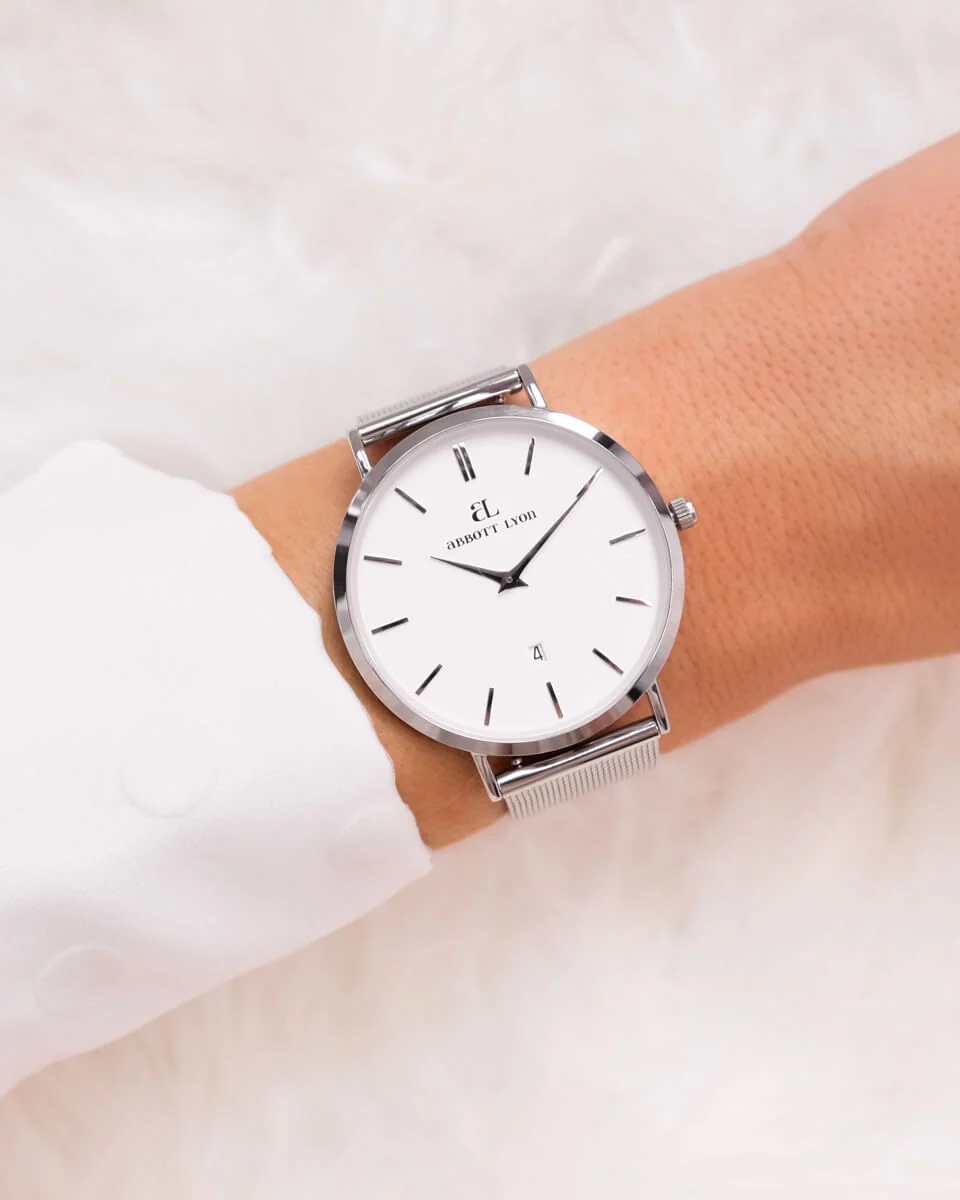 Silver Chain White Kensington 40 Watch - Image 3