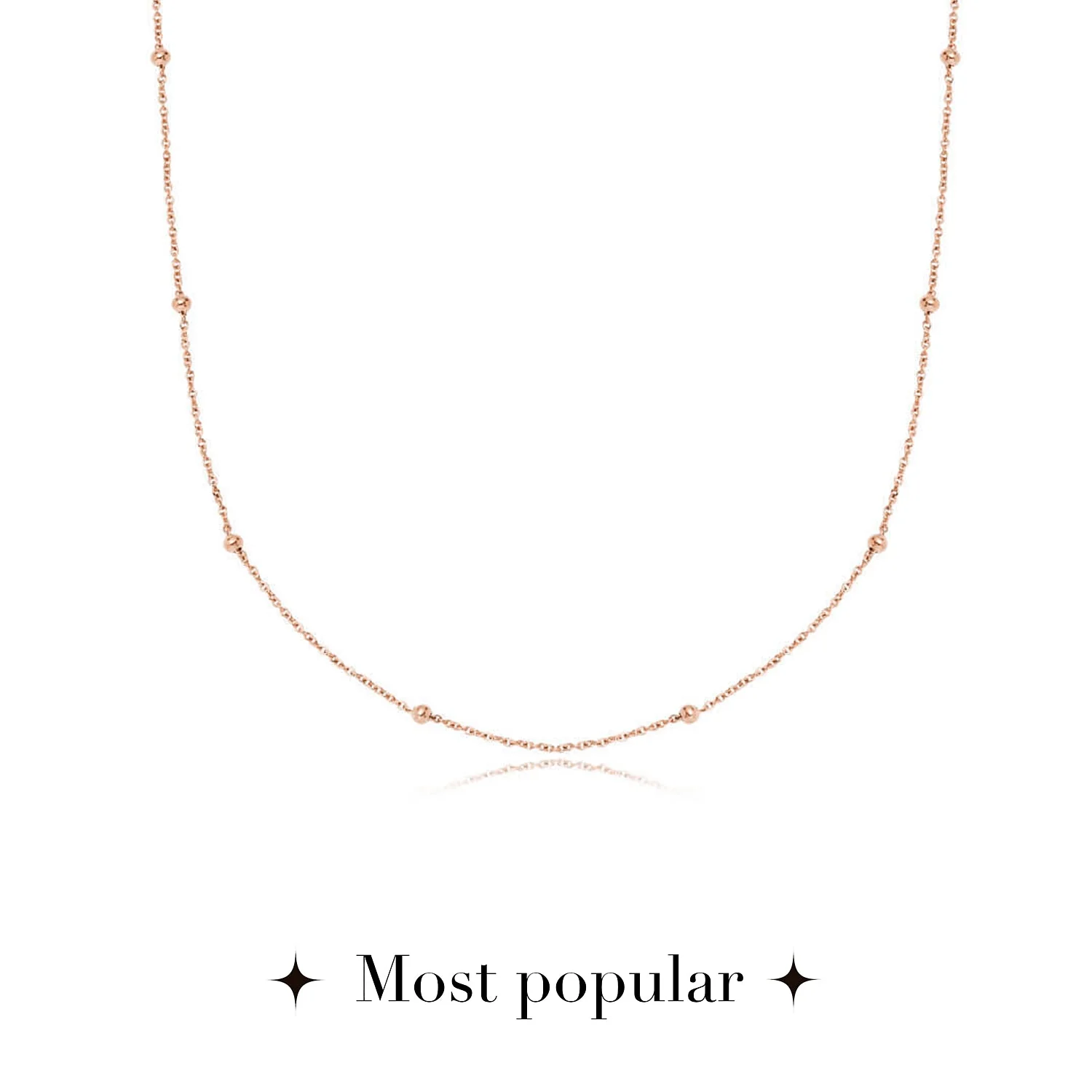 Sphere Chain Necklace (Rose Gold) - Image 6